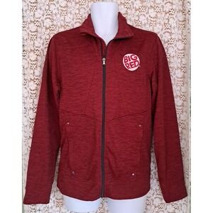 North End Jacket Size M Carbon Red Full Zip Mock Neck Pockets Big Red Logo